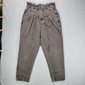 Free People Margate Pleated Trousers‎ Gray Womens S Gray Button Fly